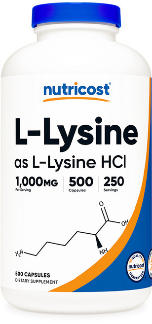 뉴트리코스트 L-라이신 1000mg 500캡슐, 500정, 1개
