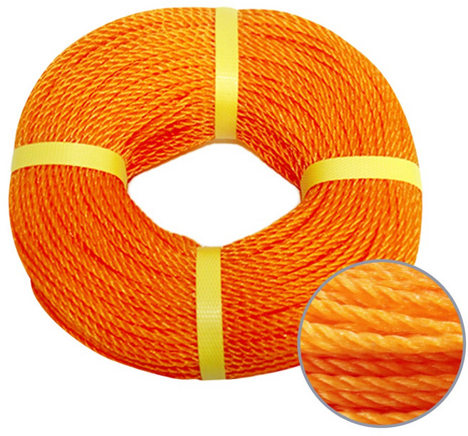 신우 국산 PE로프 5mm x 70M 산업용 빨래줄 현수막용 오렌지, 1개