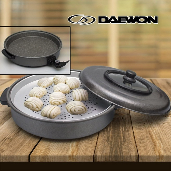 4중 찜기 생선구이 부침팬 마블코팅 전기그릴 분리형 전기그릴