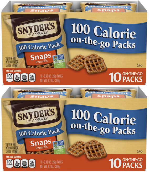 스나이더즈오브하노버 100 칼로리 스냅스 프레첼 10개입, 260g, 2개