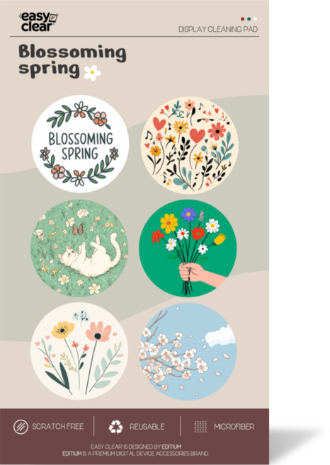 이지클리어 휴대폰 극세사 액정클리너 6개입, 1개, Blossoming spring