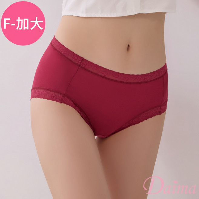 Daima黛瑪 莫代爾 蠶絲 玫瑰花邊蕾絲內褲8065, 紅色,FREE, 紅色