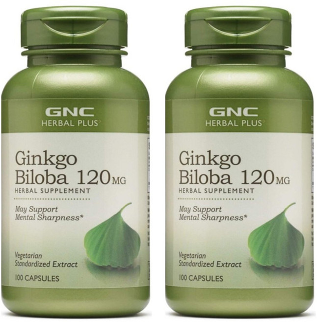 GNC 징코 빌로바 120mg 캡슐, 100정, 2개