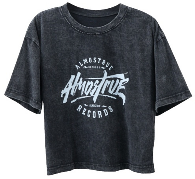 ALMOSTTRUEStudentRecord水洗棉T 丹寧短版短袖T恤