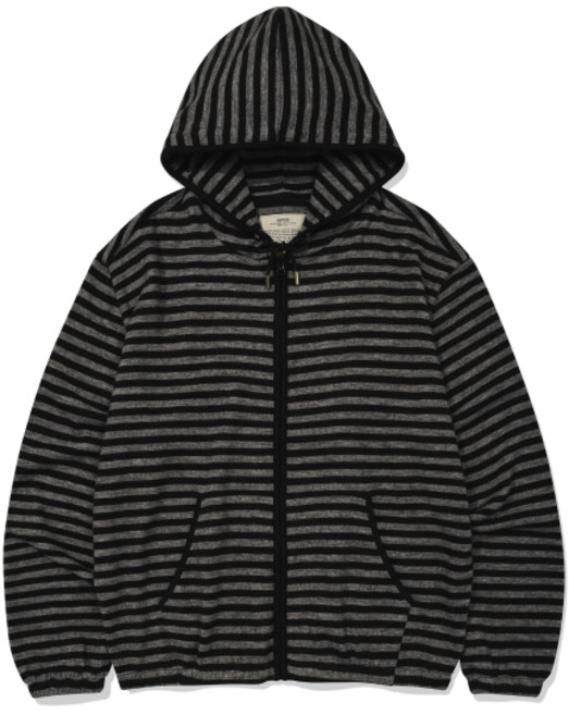 [카네이테이] SOFT EDGE STRIPE HOOD ZIP-UP (GRAY)