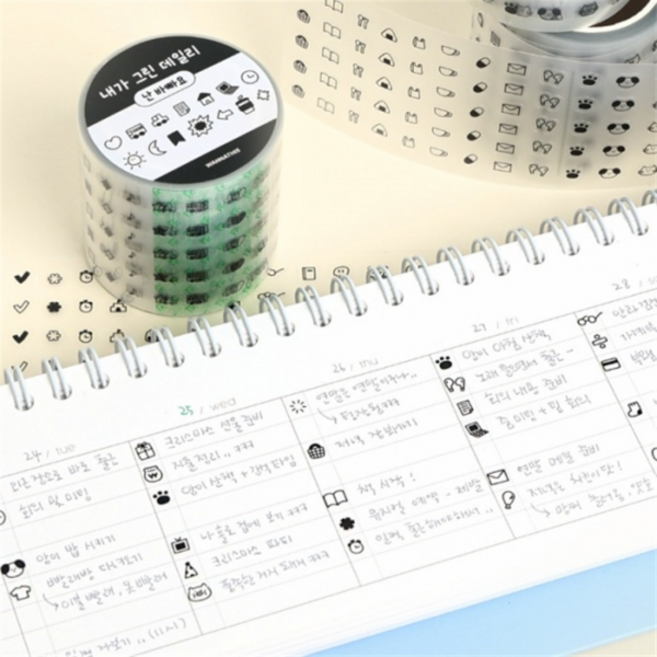 [iswas] [워너디스] 내가 그린 데일리 데코 키스컷 롤 스티커, 난 바빠요, 색상:난 바빠요, 1개입, 상세 설명 참조, 상세 설명 참조