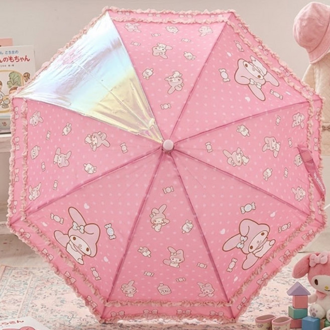 여아 심쿵 선물 마이멜로디 도트 이중프릴 장우산