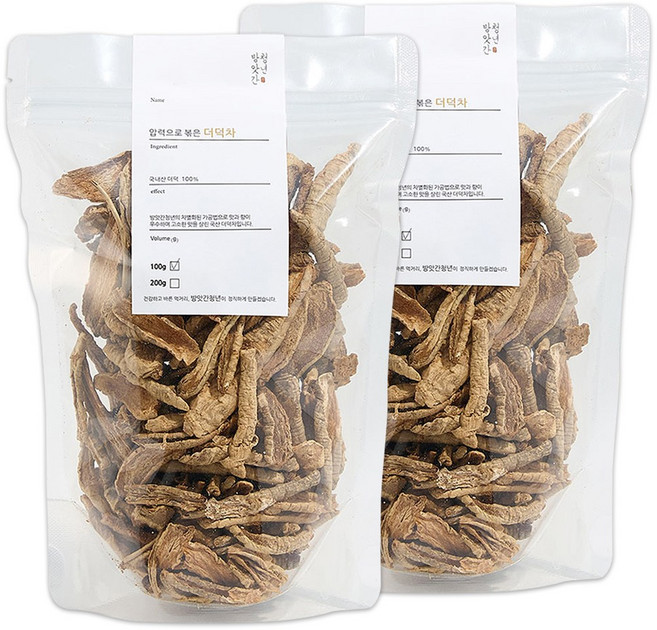 방앗간청년 압력으로 쪄서 볶은 국내산 100% 더덕차, 100g, 1개입, 2개