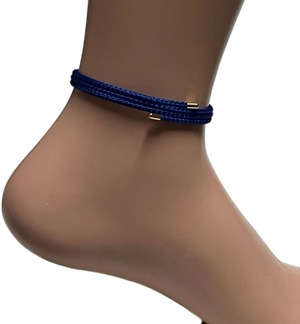 건강발찌 네오디뮴자석 팔찌 자기장팔찌 사이즈 내 마음대로 조절 네이비색, 1개