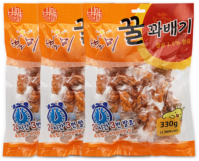 별미 꿀꽈배기 330g 옛날과자 미니 꽈배기, 3개