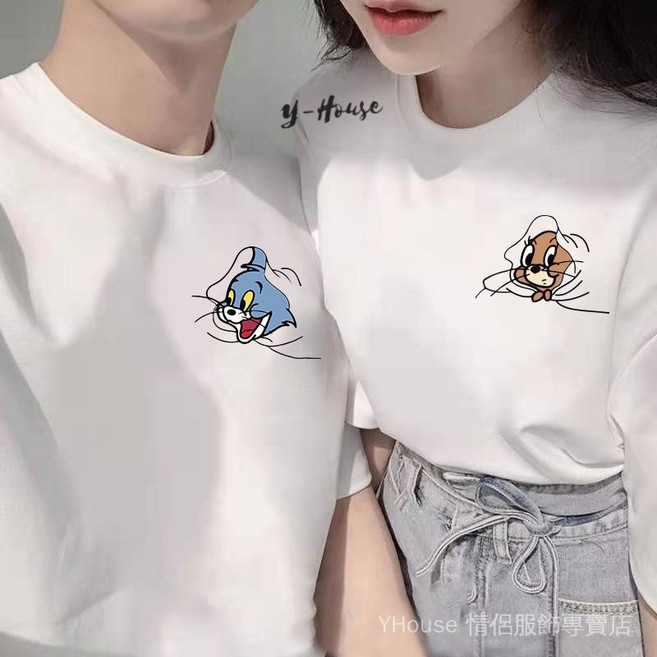 Yhouse 情侶裝 短袖T恤, 男款短袖-黑色,L
