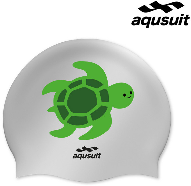 아퀴스트 실리콘 거북이 수영모자, (단종)실버, 1개