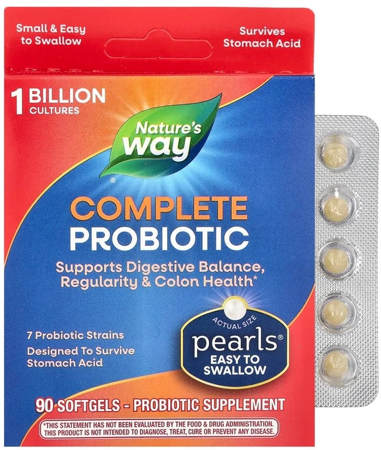 엔자마틱테라피 Natures Way (네이처스 웨이) Probiotic Pearls 컴플리트 소프트젤 90정, 1개 - 쿠팡