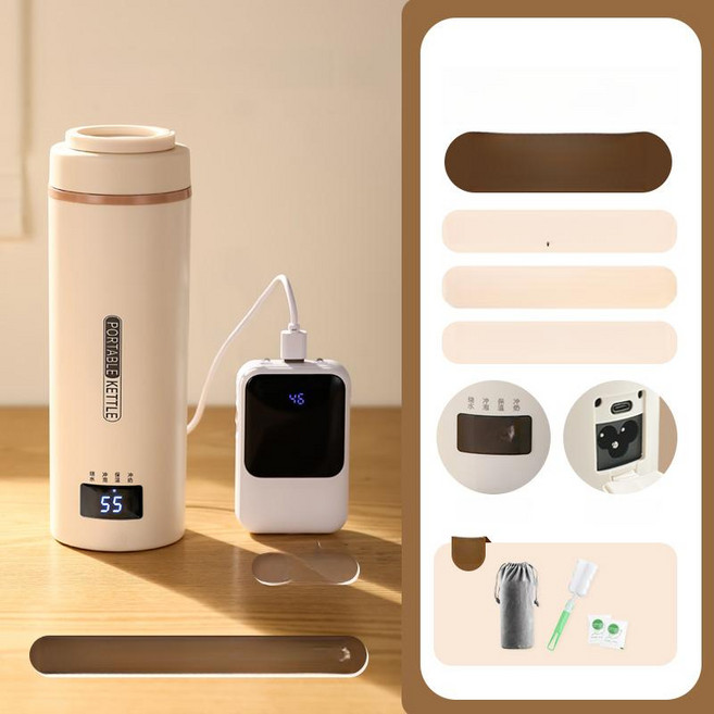 보온병 전기 보온 보온물병 주전자 텀블러 가열 휴대용, 1개, 1L, USB 보온 304 스마트 물끓임 양용
