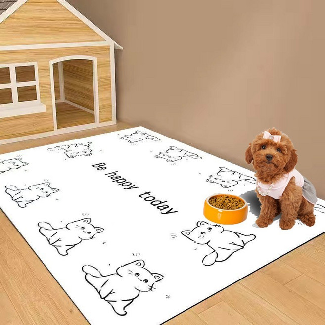 레이원 러블리 패턴 애견 강아지 고양이 PVC 미끄럼방지 방수 매트, 1개, A