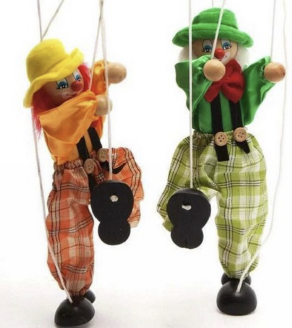 마리오네트 줄인형 인형극 광대 삐에로 공연 연극 인형, 레드