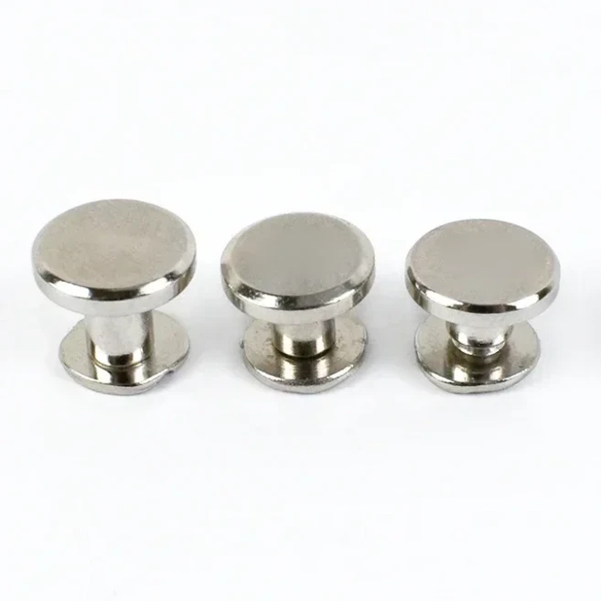 플랫 헤드 금속 나사 못 가방 벨트 바인딩 리벳 버클 책 노트북 단추 DIY 하드웨어 액세서리 5 8mm 10 개, 06 5mm 10Pcs, 01 Silver