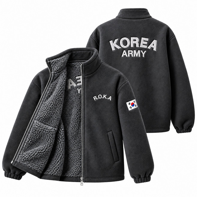 4위 - 아소트 로카 남성 겨울 후리스 집업 자켓 코리아아미 ROKA 플리스 군인 방한 보아털