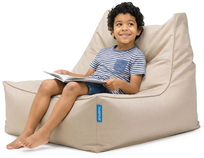 폴리몰리 607S 유아 키즈 코튼 빈백 소파 순면 방수 속커버 어린이 의자, 607SC 소프트 베이지