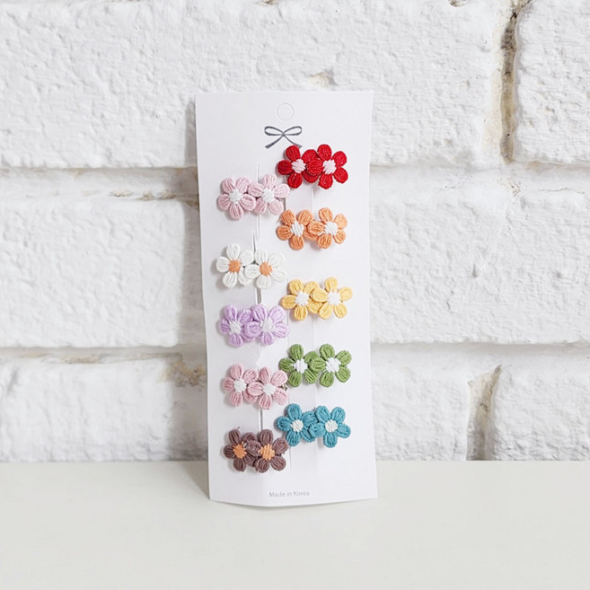 쭌쥬니네 미니 꽃잎 집게핀 10p 세트 국내제작