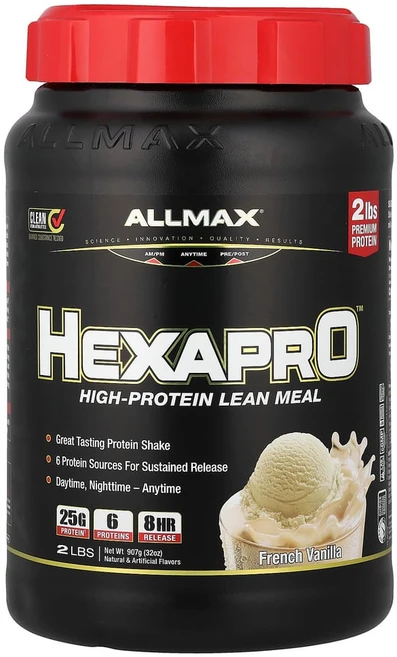 올맥스 헥사프로 하이-프로틴 린 밀 단백질 보충제 프렌치 바닐라, 907g, 1개 - 쿠팡