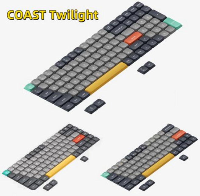 NuPhy nSA 프로필 Shine-through PC 키캡 투명 로우 프로파일 AIR75/AIR75 V2/AIR96용 에어 시리즈, [02] For Air60 V2, [01] COAST Twilight