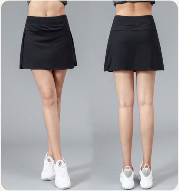 BELLA 速乾運動褲裙 假兩件防走光設計 附口袋 網球羽毛球戶外適用 黑白灰多色 M-XXL