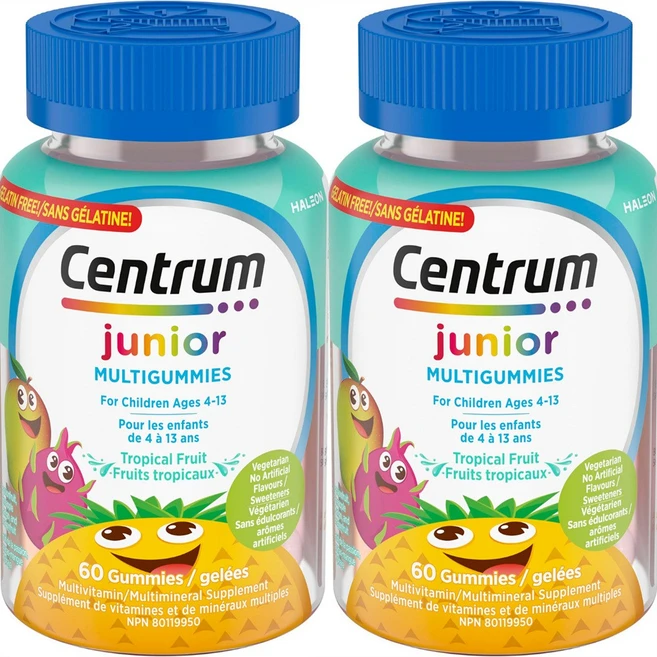 센트륨 어린이 종합비타민 미네랄 멀티비타민 구미 영양제 캐나다내수용, 60정, 2개 - 쿠팡
