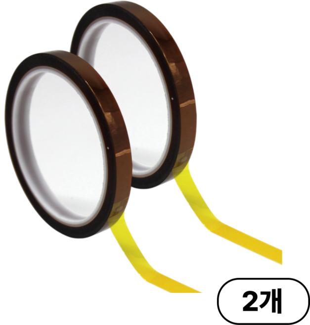(다양한 사이즈) 끈적임 제로 260도 가능 내열 전사 테이프 8mm, 2개