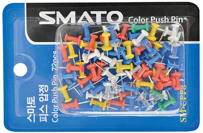 스마토 컬러 피스압정 72pcs (10개단위)