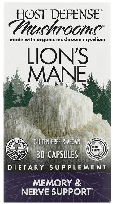 호스트 디펜스 유기농 머쉬룸 노루궁뎅이버섯 메모리 & 너브 써포트 캡슐 30정 1개 - 쿠팡