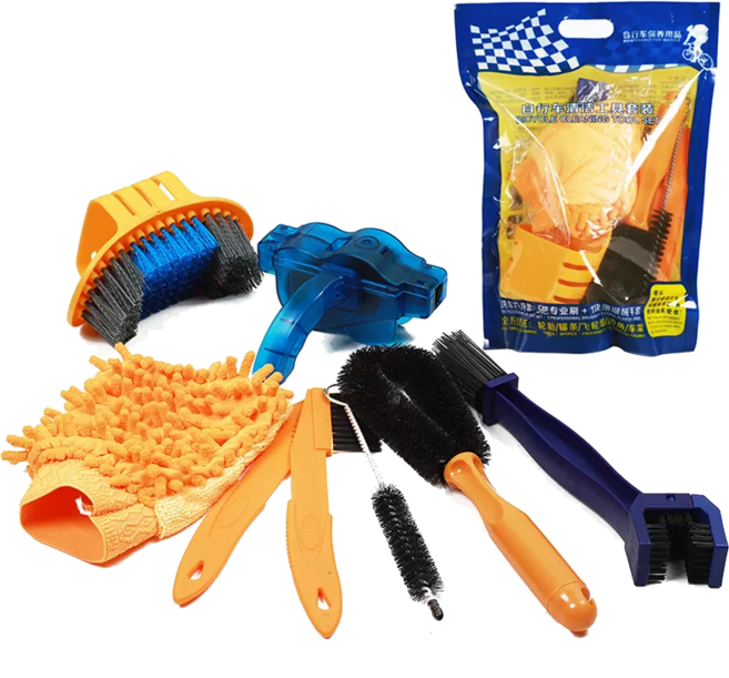 웨스트바이킹 자전거 청소 세차 용품 8종키트, 1개