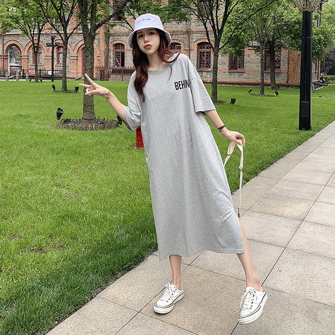 프리티글라라 반팔 원피스 원피스티 잠옷 실내복 롱원피스 sop-19