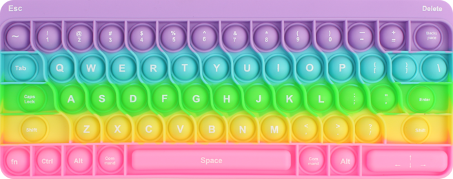 푸쉬 팝잇 한글 영어 숫자 1-100 수배열판 곱셈 덧셈 뽁뽁이 장난감, 키보드(영문)-파스텔, 1개