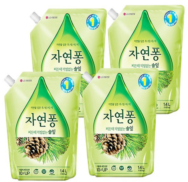 자연퐁 1.4L 주방세제 리필용 솔잎 오렌지 X 4 택1, 02.자연퐁 오렌지 1.4L 리필용 X 4, 1개