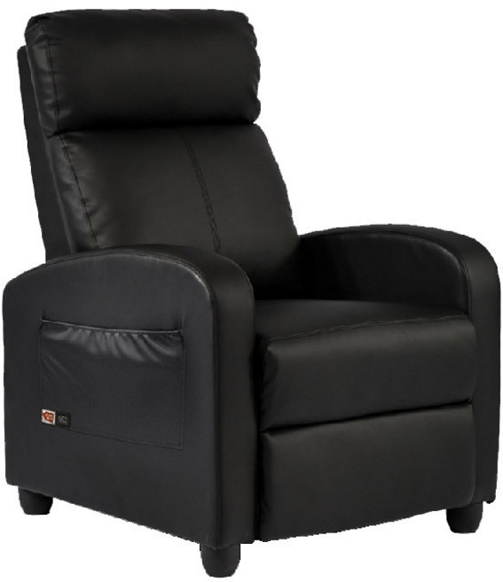 JUSTBUY 哥本哈根單人沙發床 懶人沙發 休閒躺椅, 1個, 耐刮耐磨貓抓皮黑色, 耐刮耐磨貓抓皮黑色