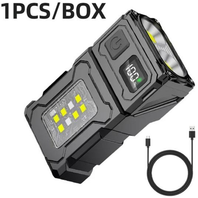 줌 미니 EDC 높은 밝은 LED 펜 손전등 USB 충전식 자석 작은 토치 야외 캠핑 하이킹 비상 조명 빛, 01 X82-Black, [01] X82-Black