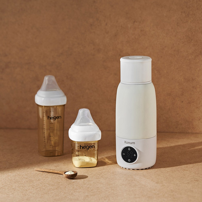 코넘 99%살균기능 휴대용 분유포트 국산배터리 탑재, 크림