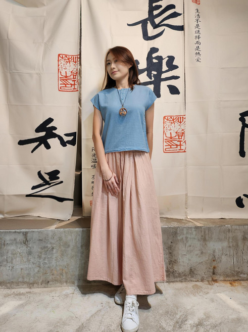 高腰寬鬆長裙 柔軟透氣舒適 修身顯瘦 展現優雅比例