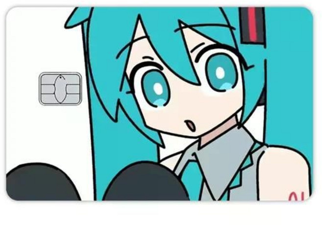 보컬로이드 하츠네 미쿠 교통 체크 신용 카드 스킨 스티커 VISA 은행 버스(1), Big Chip, 16