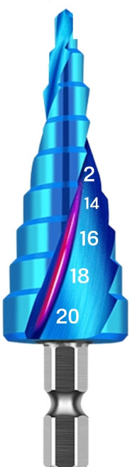 tinduo M35 나노 코발트 스텝드릴 SUS 스테인리스 및 고경도 철판용 스텝 기리 4-20mm, 1개