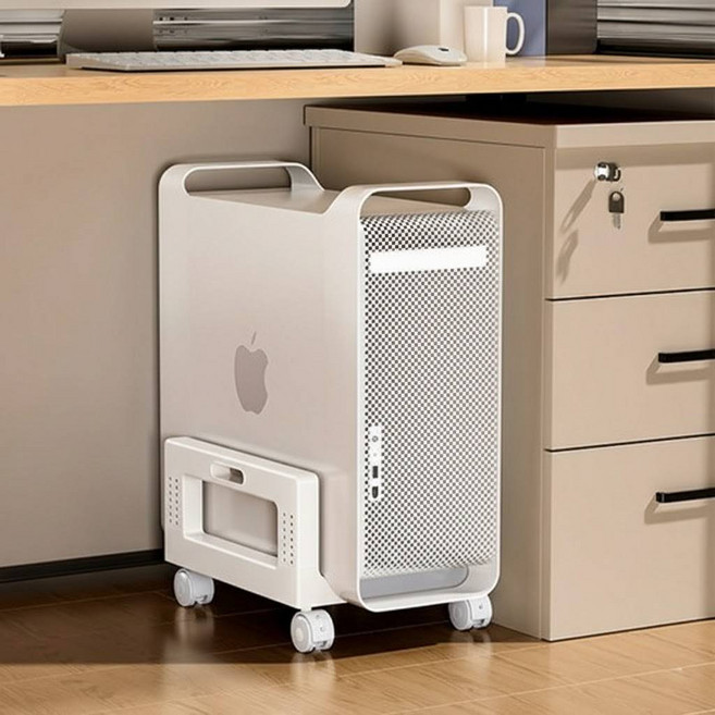 까마느 견고한 본체받침대 컴퓨터 pc 데스크탑 거치대 트레이, 화이트