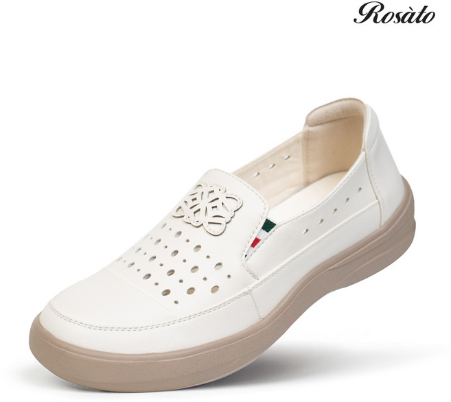 로사토 천연 소가죽 여름 베이직 밴딩 슬립온 아멜리아