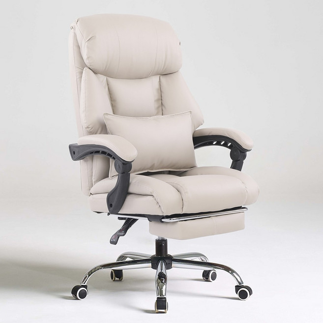 메들리 침대형 리클라이너 중역 컴퓨터 사무용 사무실 의자, 베이지(BEIGE)