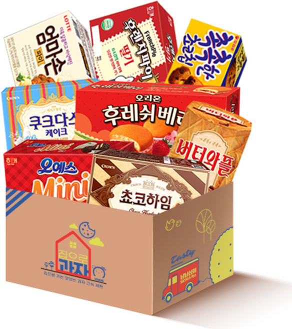 엄마손파이+오예스 미니+초코하임+후레쉬베리+촉촉한초코칩+후렌치파이+쿠크다스케이크+버터와플 8종구성 과자세트, 1세트, 8p
