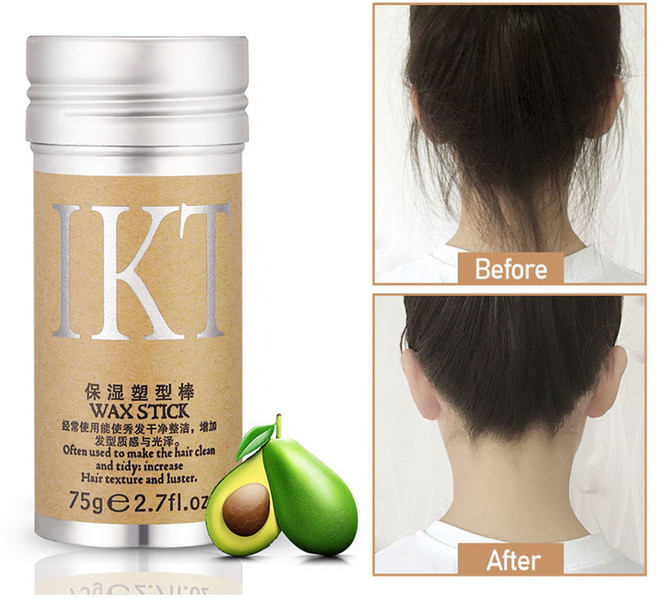 헤어 스타일링 아티팩트 스틱 젤 깨진 머리카락 유물 헤어 왁스 스틱 젤 크림 스타일링 헤어 프리즈 고정 솜털 스타일링 왁스, 1개, 75g