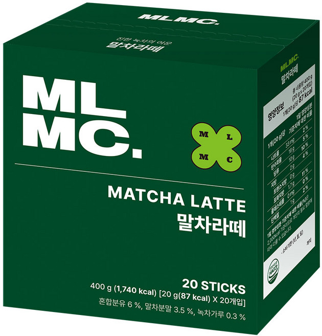 MLMC 말차라떼 스틱, 20g, 20개입, 1개