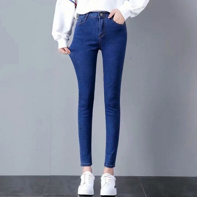 수입 봄 가을 여성용 청바지 레깅스 봄 가을철 수입 스키니 청바지 다양한 스타일링 롱 디자인 발목 몸매 라인 종아리