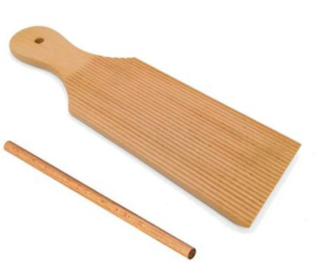 뇨끼판 Gnocchi Board By Crafted Home Goods-단단한 나무 Paddle With Garganelli Stick - Cavatelli Pasta Make, 1) 1 set