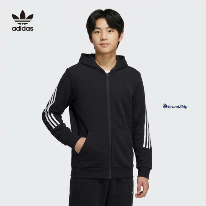 [국내매장판] 아디다스 키즈 3선 후드 집업 티셔츠